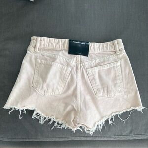Alexander Wang Cream Distressed Jean Shorts